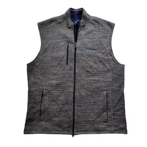 Johnnie O Fleece Vest Mens Large Grey Full Zip Lined‎ Pockets Pacific
